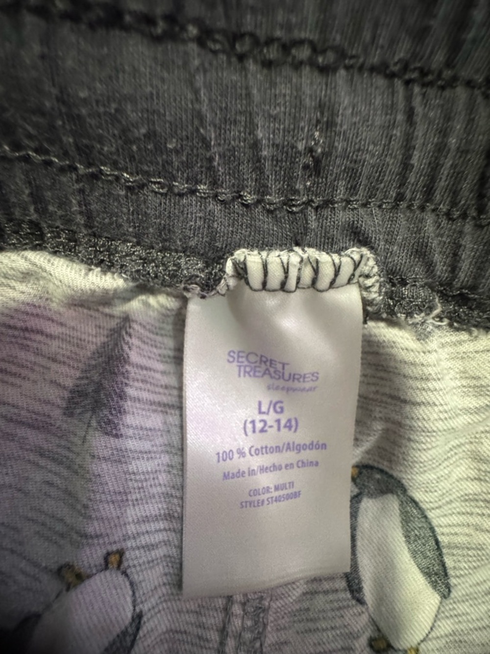 Secret Treasures Gray and Pink Penguin Print Pajama Pants - Picture 5 of 6